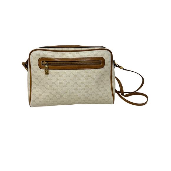 Gucci Vintage 1970s GG Monogram Crossbody Bag – White and Brown leather - Picture 5 of 16